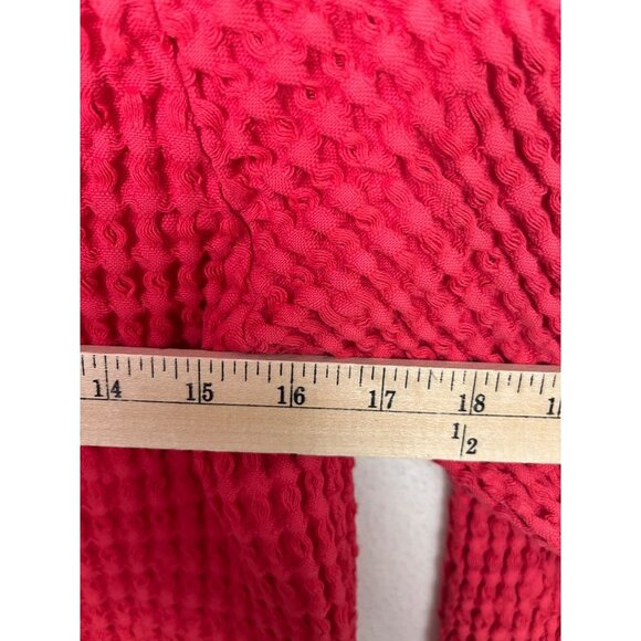 Mod-o-doc‎ Waffle Textured Cardigan red preppy sz S - Picture 7 of 8